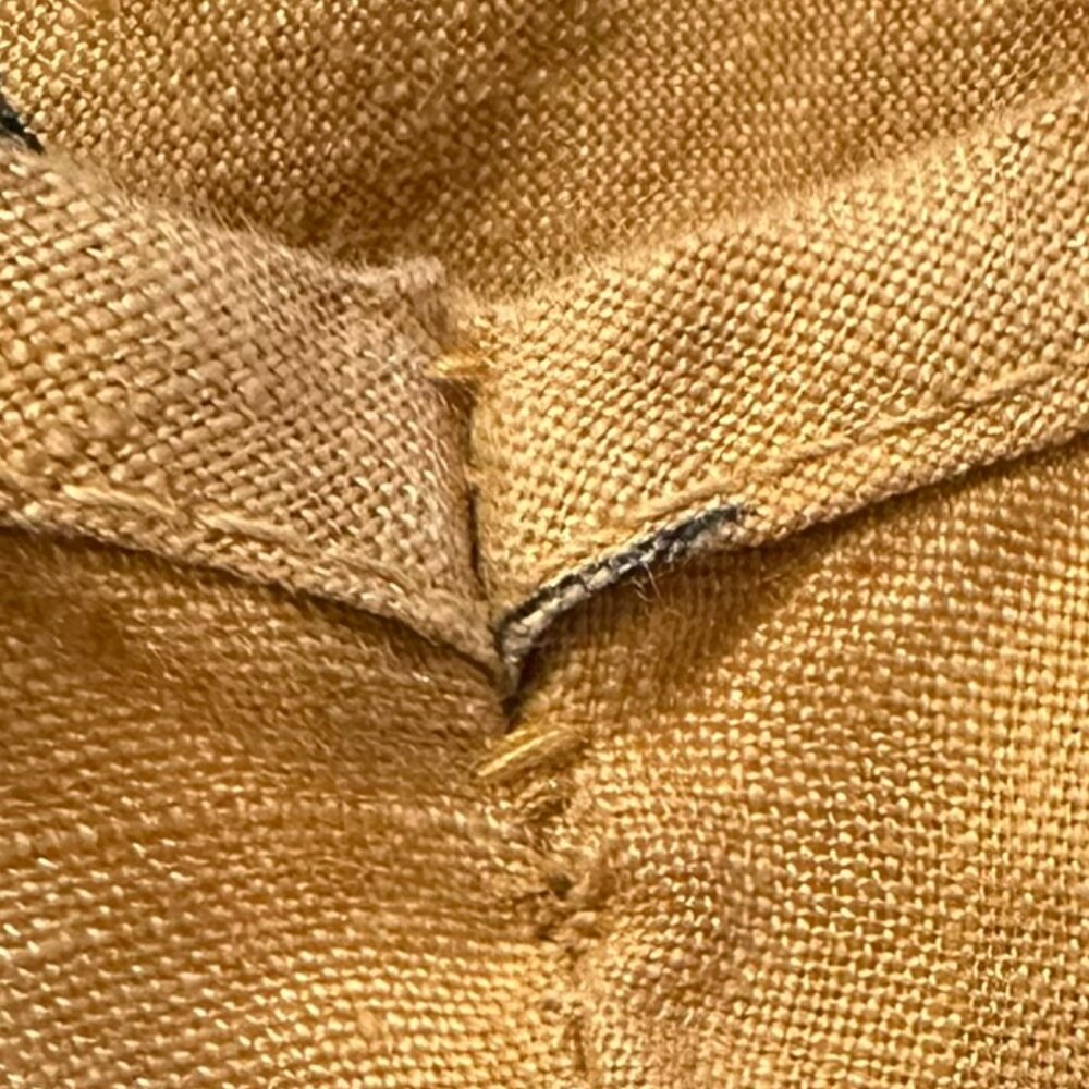 ROSEMARINE Made In Italy 100% Linen Midi Dress Mustard Yellow Floral Button Lrg - Picture 9 of 10